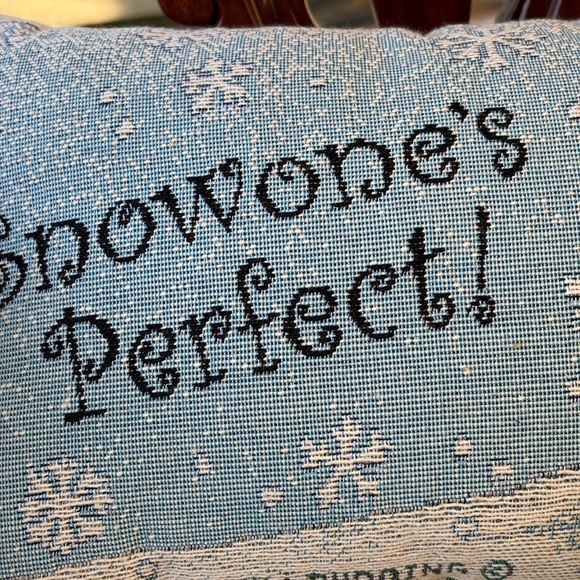 Snowone's Perfect Plum Pudding 12" x 8" Tapestry Word Pillow - Picture 3 of 6